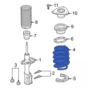 Front left spring Ford Explorer 20-24 RWD