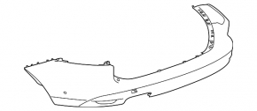 Bare rear bumper with lip Jaguar F-Pace X761 17-20 for 1 dual exhaust, for 4 parking sensors