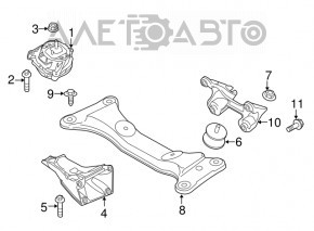 Engine Mount Bracket Left BMW F30 12-16 rwd N20