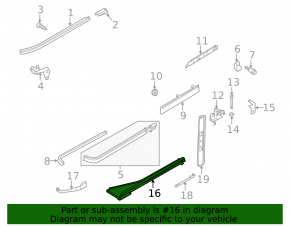 Door hinge with slide, lower rear right, Ford Transit Connect MK2 13-25