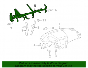 Reinforced under-dash pipe for Toyota Highlander 2008-2013