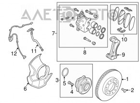 Front left caliper assembly for Kia Sorento 2014-2015