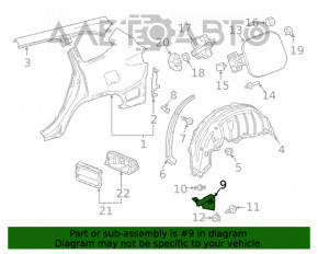 Rear mudguard mudguard left Toyota Highlander 20-
