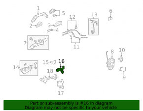 Upper front left door hinge Honda Accord 13-17 Coupe, Wagon