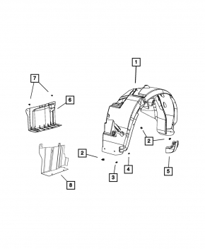 Mudguard front left Chrysler 200 11-14