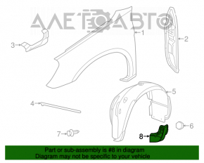 Mudguard front left Chrysler 200 11-14