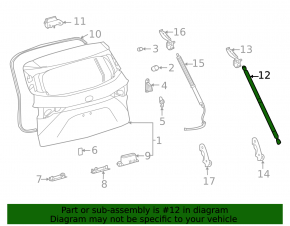 Shock absorber trunk door left Toyota Sienna 21-25