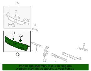 Lower tailgate trim for Honda CRV 12-14 pre-restyling