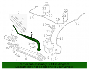 Right wiper arm for Honda Accord 18-22