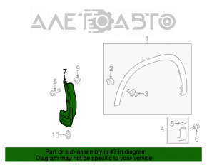 Front right mudguard for Toyota Highlander 14-19