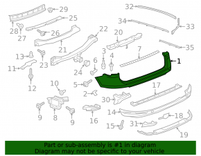 Rear bumper bare upper part VW Touareg 15-17
