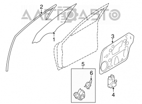 Front left glass seal for Hyundai Sonata 11-15
