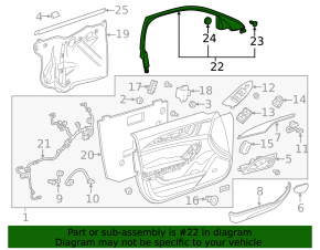 Door frame inner front left Cadillac CTS 14- scratches