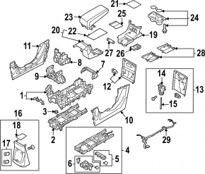 Hyundai Ioniq 5 22-24 center console trim without wireless charging, for indicator and USB