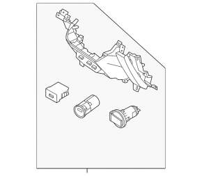 Hyundai Elantra 21-23 front panel trim, dark gray, scratches