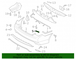 Rear bumper mount under the right light Hyundai Sonata 11-15