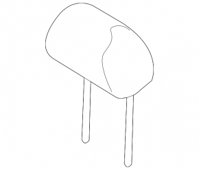 Kia Optima 16-18 front left headrest, beige cloth, for cleaning