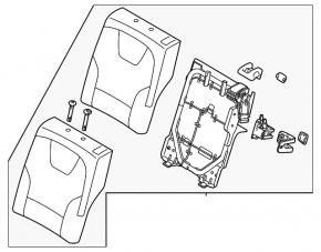Rear seat backrest, 2nd row, left, Kia Niro 23-24 HEV, combined, black, dents