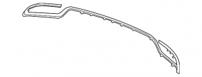 Rear bumper central molding Mercedes C-class W205 300/350e 15-18 AMG pkg, night pkg