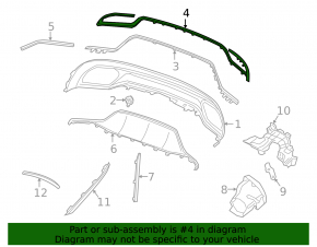 Rear bumper central molding Mercedes C-class W205 300/350e 15-18 AMG pkg, night pkg