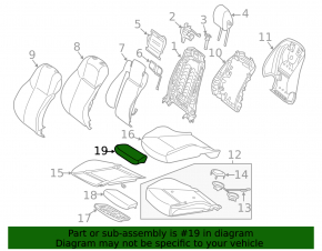Driver's seat knee support assembly Mercedes GLC 16-22 black leather, heated