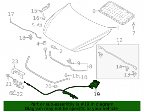 Mazda 3 19- Hood Release Cable with Handle
