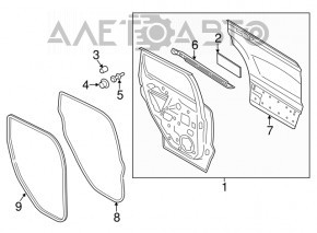 Ford Escape MK3 13-19 rear right door seal