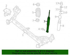 Rear left shock absorber Nissan Sentra 13-19