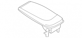 Console central armrest Ford Mustang Mach-E 21-23 leather black with gray stitching, scuffs