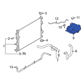 Expansion tank cooling Ford Escape MK4 20- hybrid, plug-in with cover