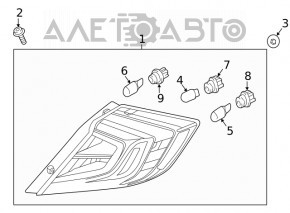 Outer Wing Light Right Honda Civic 16-TYC