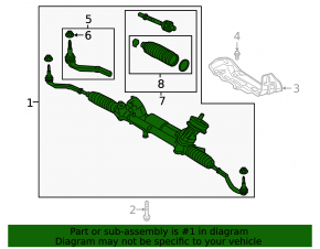 Steering rack Volvo XC40 19-25 without rods, rusty shaft