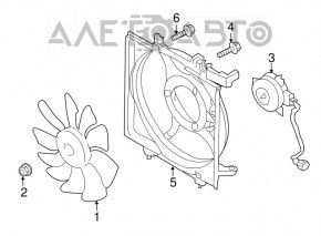 Diffuser radiator shroud bare left Subaru Forester 14-18 SJ 2.5, 2.0