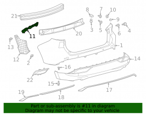 Rear bumper mount on the wing left Toyota Venza 21-