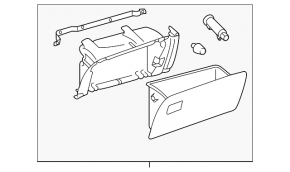 Glove box, glove compartment Toyota Sienna 15-20 lower part, brown