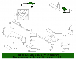 Upper right front panel trim for Subaru Outback 20-25, black, for speaker