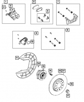 Rear left caliper bracket for Jeep Compass 21-25 type 2