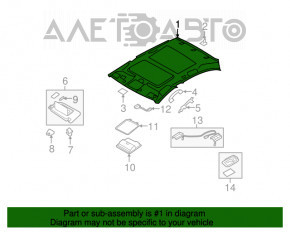 Infiniti G25 G35 G37 4d 06-09 roof trim for sunroof