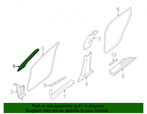 Front pillar trim right Nissan Pathfinder 13-20 gray, with tweeter, scratch