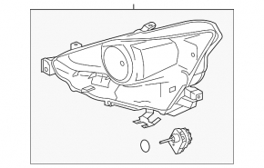 Front left headlight complete Lexus IS 14-17 xenon, pre-rest