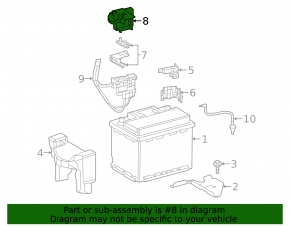 Positive terminal cover for 12V battery Lexus ES300h 19-26