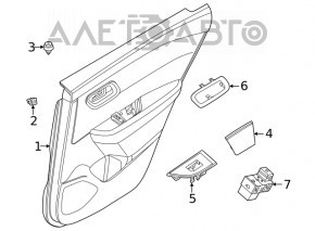 Door trim card rear left Nissan Rogue 21 black S JP built