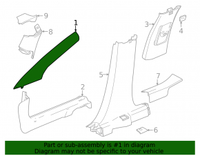 Front pillar trim upper left Chevrolet Equinox EV 24-26 black