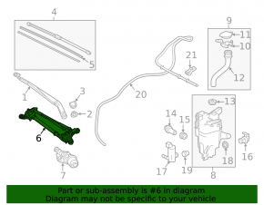 Windscreen wiper trapezoid with motor Lexus NX200t NX300 NX300h 15-21