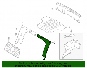 Left trunk seat divider for Kia K5 21-24 black