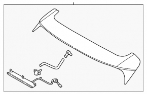 Kia Sportage 17-22 trunk lid spoiler with brake light and washer nozzle