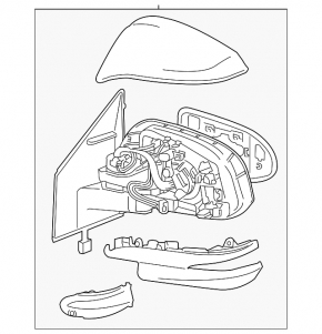 Right side mirror assembly for Toyota Rav4 2016-2018