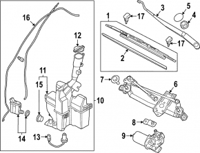 Kia Sportage 23-26 windshield washer reservoir with filler neck