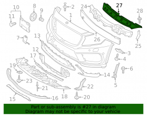 Upper center front bumper mount for Mercedes GLA 15-17
