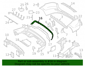 Rear bumper central molding Mercedes W166 ML 12-15